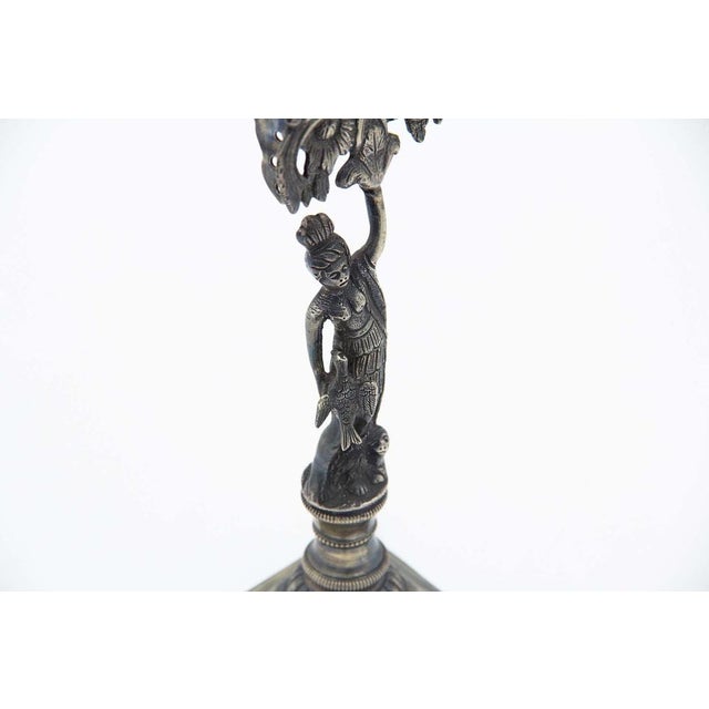 Silver Toothpick Holder with Pre-Columbian Figure, in Good conditions. Designed 1980 to 1989