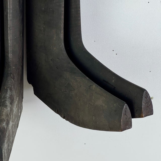 Rare to Market Set of 4 Primitive Antique Cobbler's Wood Boot Forms in Stained Black For Sale - Image 10 of 16