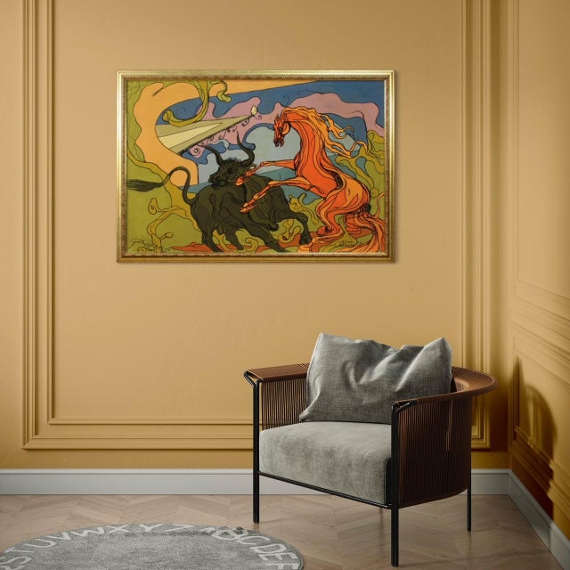 Italian Artist, Surrealist Composition, 20th Century, Mixed Media For Sale - Image 4 of 16