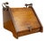 19th Century English Victorian Inlaid Walnut Coal Scuttle With Brass Handle For Sale
