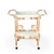 2020s Selena 34.5 in. W Rectangular Rattan 2 Tier Mobile Removeable Top Bar Cart with Bottle Holders, Smooth White For Sale - Image 5 of 9