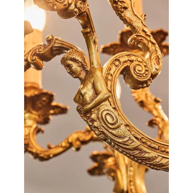 Historic Cast Eighteen Bulbs Chandelier from the Castle For Sale - Image 10 of 13