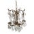 Antique 4 Arm 4 Light Lovely Lavish Brass Cut Lead Glass Crystal Chandelier For Sale