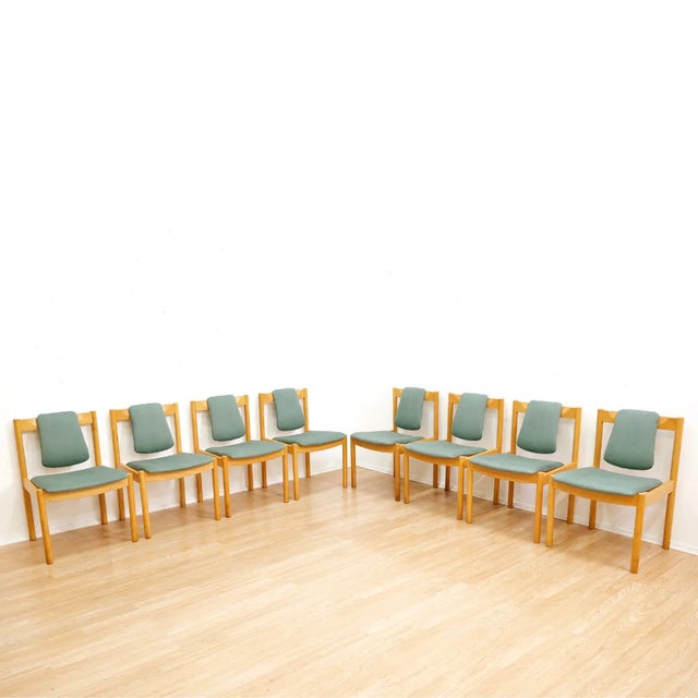 Wood Set of Eight 1980s Post Modern Dining Chairs by Ercol For Sale - Image 7 of 10