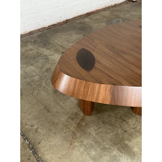 Custom Beveled Walnut Coffee Table For Sale In Los Angeles - Image 6 of 10