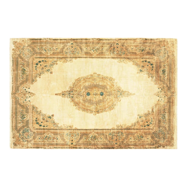 Vintage Persian Decorative Oriental Kerman Arjomand Rug in Large Size For Sale