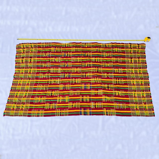 Early 20th Century Early 20th Century Kente Cloth Women's Ghana 77x43 Inch For Sale - Image 5 of 6