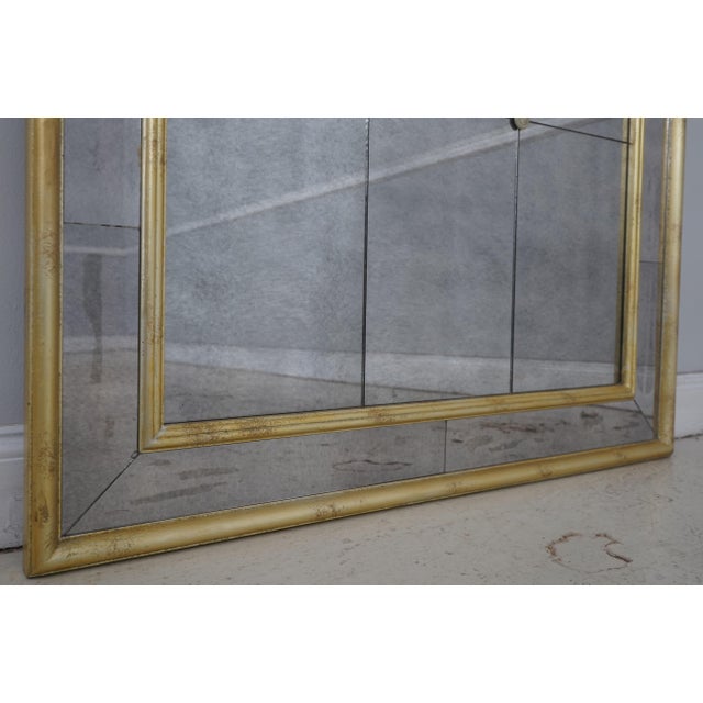 Large Gold Leaf Decorator Pier Mirror W. Distressed Glass For Sale - Image 4 of 9