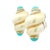 Vintage Maz 14k Gold Shell Earrings With Turquoise, A Pair For Sale - Image 9 of 13