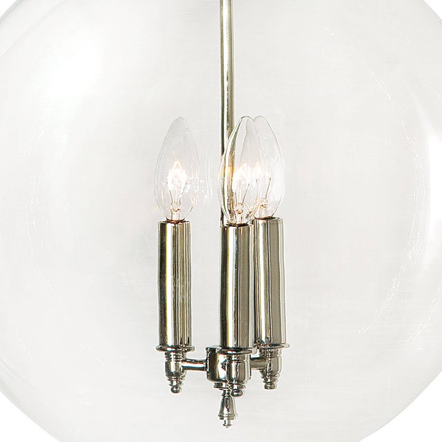 Regina Andrew Globe Pendant in Polished Nickel For Sale - Image 4 of 5