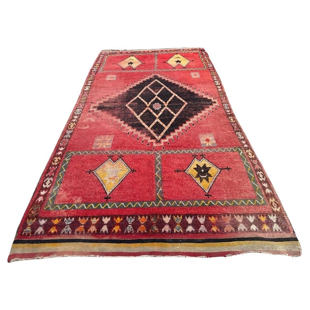 Long Moroccan Tribal Rug, 1940s For Sale