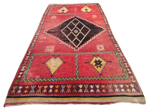 Long Moroccan Tribal Rug, 1940s