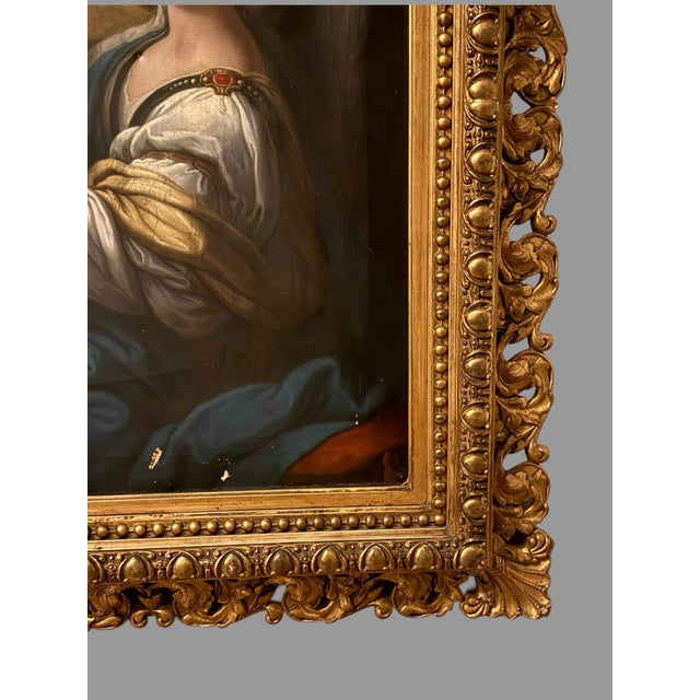 Late 19th Century Antique Gilt Framed Old Masters Oil Painting on Canvas Saint Cecilia For Sale - Image 5 of 10