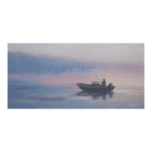 Original Oil Painting, Boat Fishing
