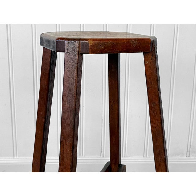 Wood Antique Arts & Crafts Wood Octagonal Plant Stand Table For Sale - Image 7 of 10