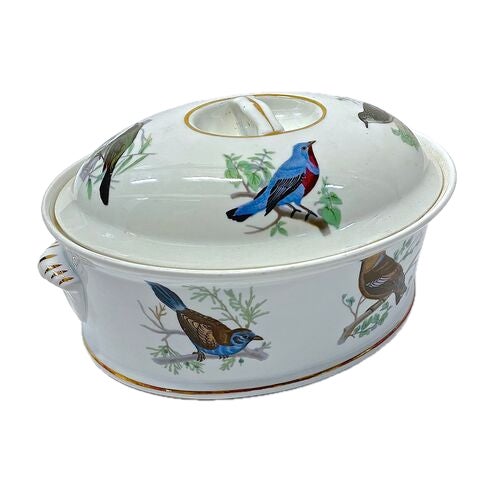French Vintage French Lourioux Bird Porcelain Tureen For Sale - Image 3 of 12