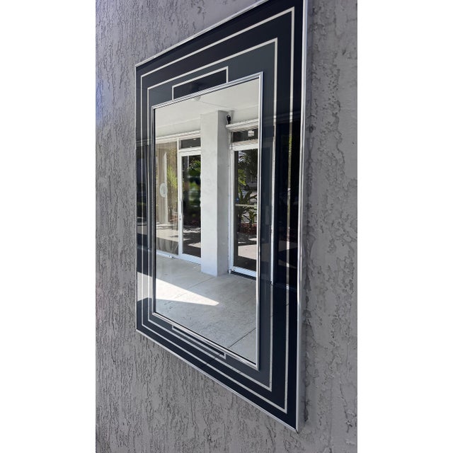 Mid-Century Modern Mid-Century Modern Monochromatic-Toned Wall Mirror For Sale - Image 3 of 8