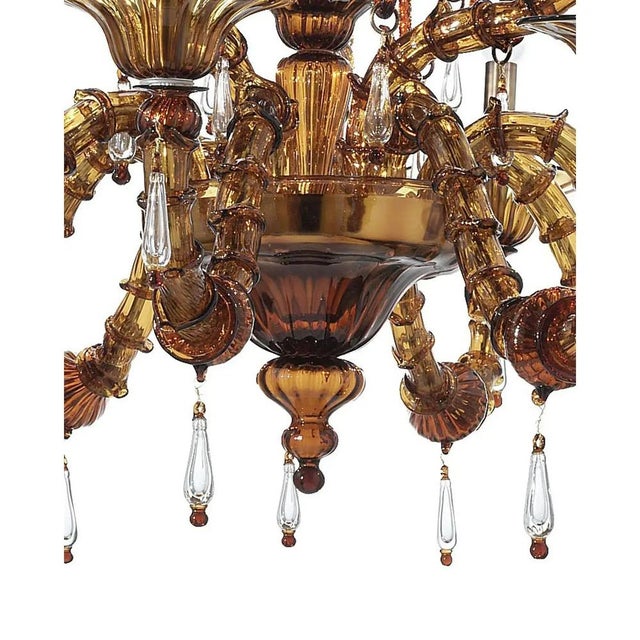 Handcrafted Modern Brown Ca Rezzonico Chandelier with Curled Murano Glass by Simoeng for Simoeng For Sale - Image 3 of 9