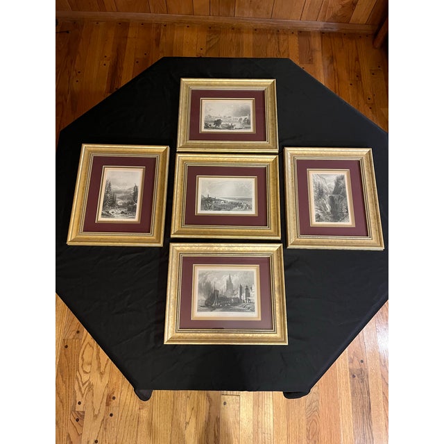 A set of five etching prints of architectural and natural landscapes within Germany created by William Tombleson....