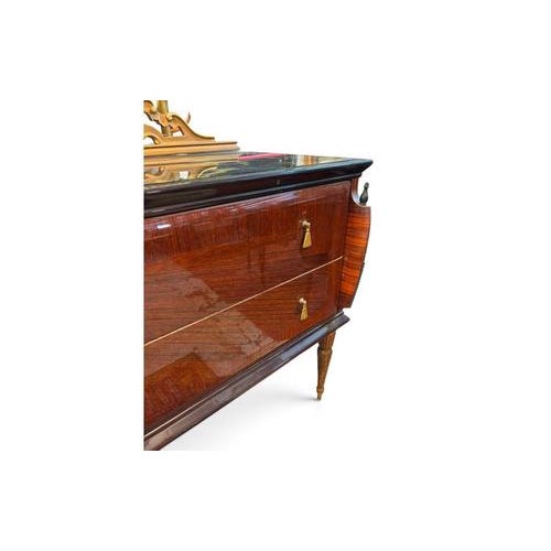 Art Deco Chest of Drawers with Mirror and Nightstands, Italy, 1930s, Set of 3 For Sale - Image 6 of 18