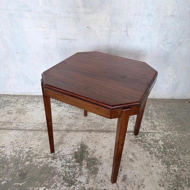 Vintage Art Deco Geometric Oak Cocktail Side Table, 1930s For Sale - Image 3 of 7