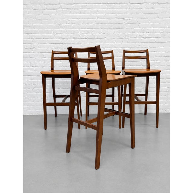Wood West Elm Bar Stools, C. 2022 - Sold Individually, 8 Available For Sale - Image 7 of 12