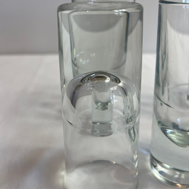 Glass 1960s Italian Blown Shot Glasses Set of 6 Borgonovo Carlo Moretti Style For Sale - Image 7 of 8