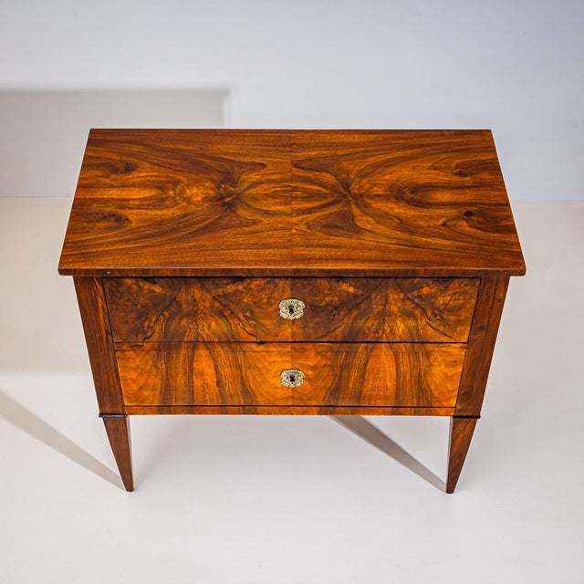 Biedermeier Chest of Drawers in Walnut, Circa 1820 For Sale - Image 9 of 10