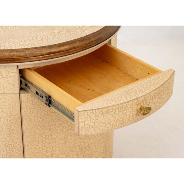 Late 20th Century Modern D-Shaped Painted Wood Bedside Cabinets, A Pair For Sale - Image 5 of 8