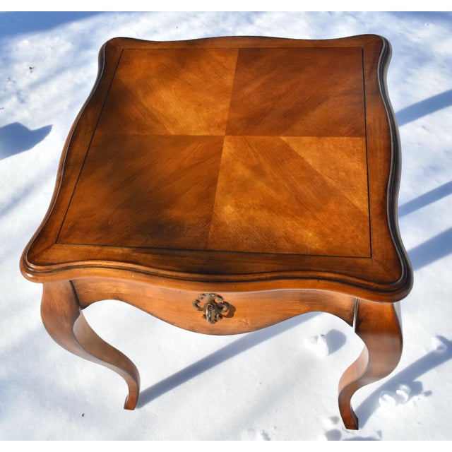 Vintage Century Destinations Square French Provincial Side Table W/Drawer For Sale - Image 10 of 12