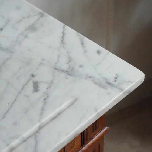 Gründerzeit Chest of Drawers with White Marble, 1890 For Sale - Image 3 of 15