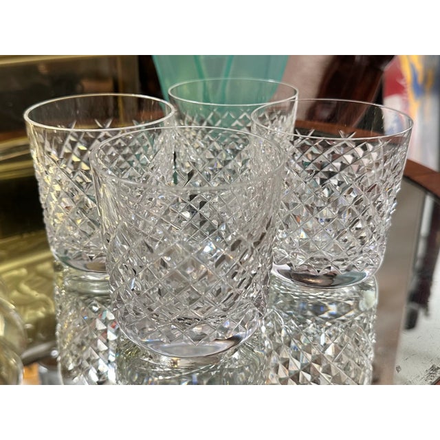 English Set of 4 Waterford Crystal Whiskey Tumbler Glasses For Sale - Image 3 of 3