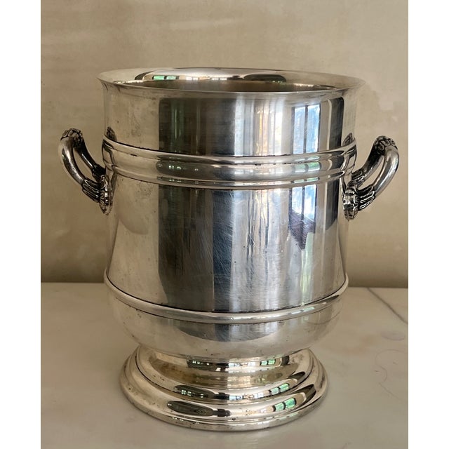 Christofle Christofle French "Sully" Silver Plated Champagne Bucket, C. 1970's For Sale - Image 4 of 9