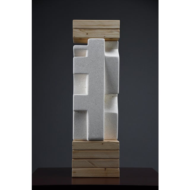 Alberto Cabiddu, Makina Abstract Sculpture, 2001, Beech & Stone For Sale - Image 4 of 17