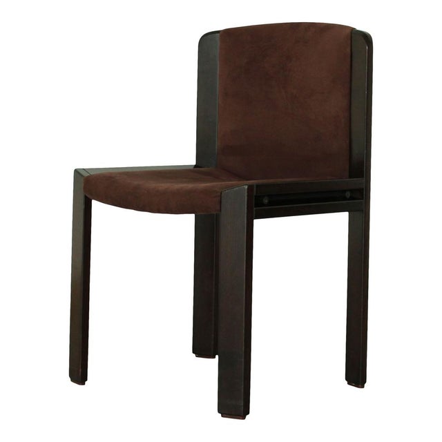 Mid-Century Modern Model 300 Dining Chairs in Walnut and Brown Velvet by Joe Colombo for Pozzi, 1966, Set of 4 For Sale - Image 13 of 18