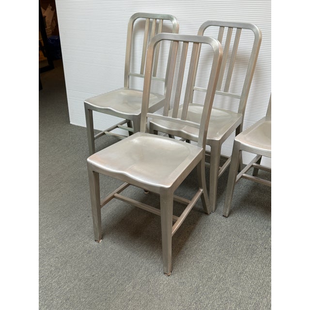 Vintage GoodForm Mid Century Aluminum Chairs, Set of Four For Sale - Image 11 of 12