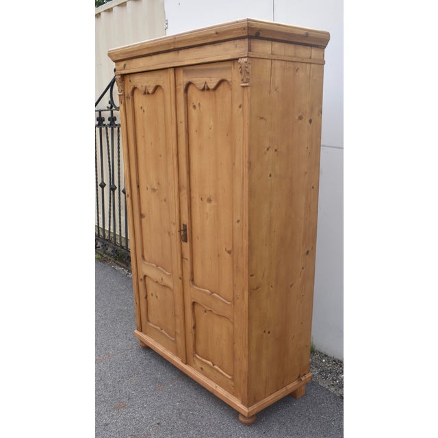 1900 - 1909 Pine Two Door Armoire, Hungary For Sale - Image 5 of 18