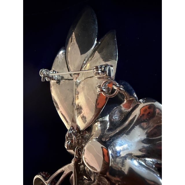 Vintage 1980’s Judith Leiber XL Cherry Blossom Brooch With Swarovski Crystals For Sale - Image 12 of 18