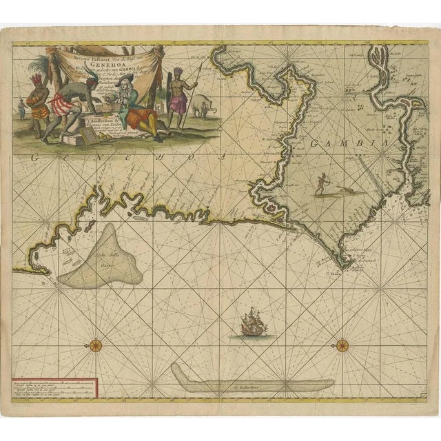 Antique Sea Chart of the Western Coast of Africa For Sale - Image 6 of 6