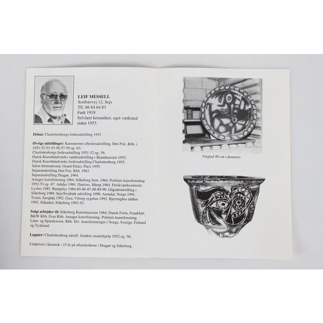 Ceramic Danishl Round Ceramic Dish with Figurative Bat Motif by Leif Messel, 1997 For Sale - Image 7 of 12