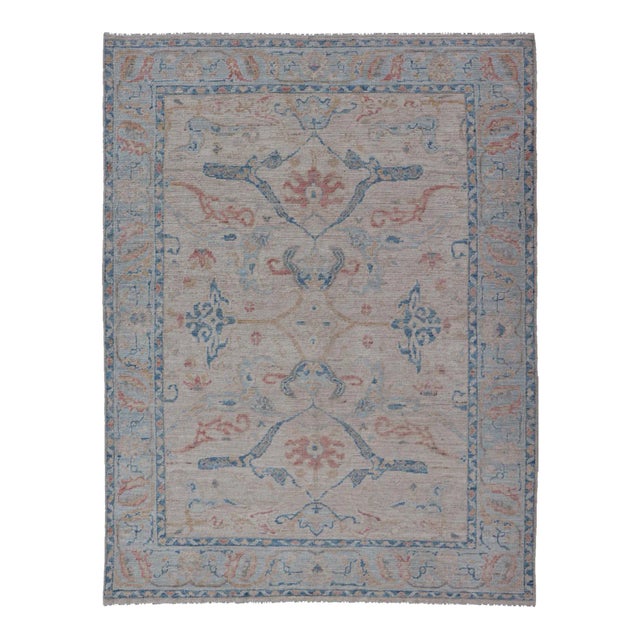 Hand Knotted Oushak Rug by Keivan Woven Arts 4'11 X 6'10 For Sale