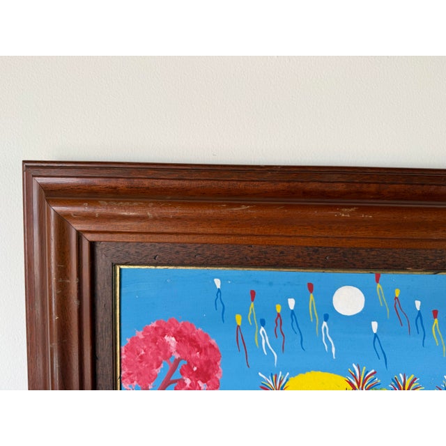 Vintage “Templo San Pedro” Folk Art Oil on Canvas Painting, Signed A. R. Dalma, Wood Framed For Sale - Image 11 of 12