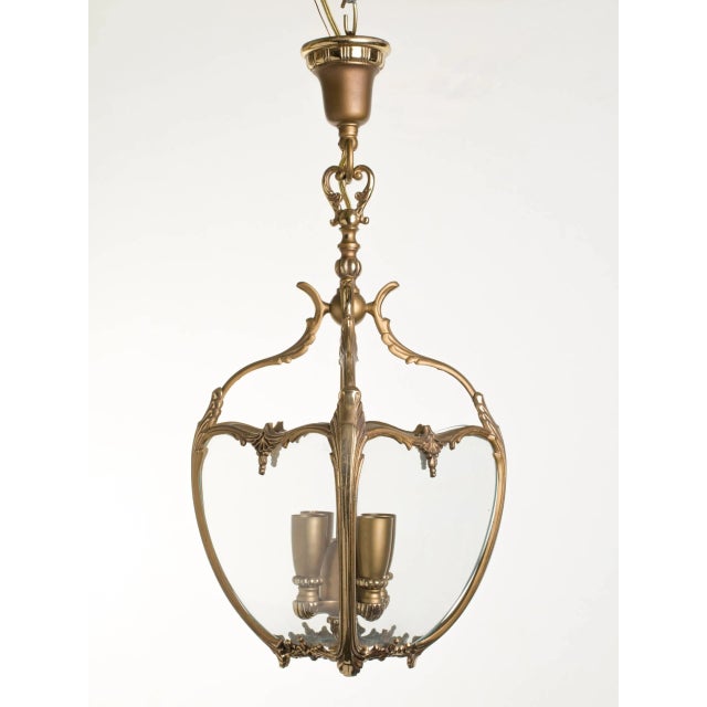 French Bronze and Glass French Lantern For Sale - Image 3 of 11