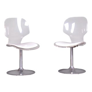 Mid-Century Modern Chairs in Chromed Steel and Acrylic Glass, Czech, 1960s, Set of 2 For Sale