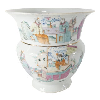 Chinese Famille Rose Chinoiserie Vase For Sale