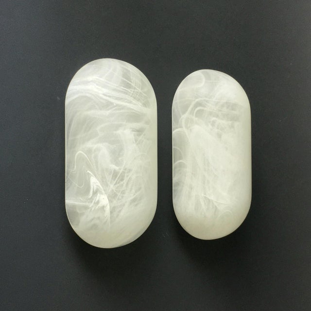 Stunning pair of glass wall lights from peill & putzler (germany, 1970s/1980s). High quality hand blown thick glass...