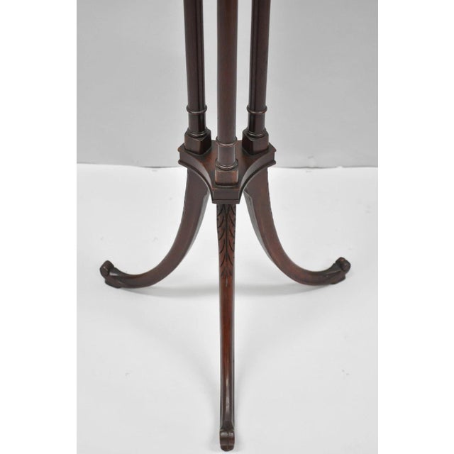 Vintage Mersman Regency Style Mahogany 46" Tall Pedestal Plant Stand Table For Sale In Philadelphia - Image 6 of 15