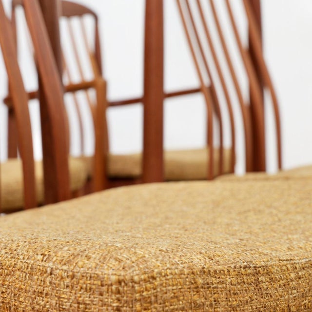 1970s Set of Six Danish Design Teak Dining Chairs Attributed to Benny Linden For Sale - Image 4 of 12