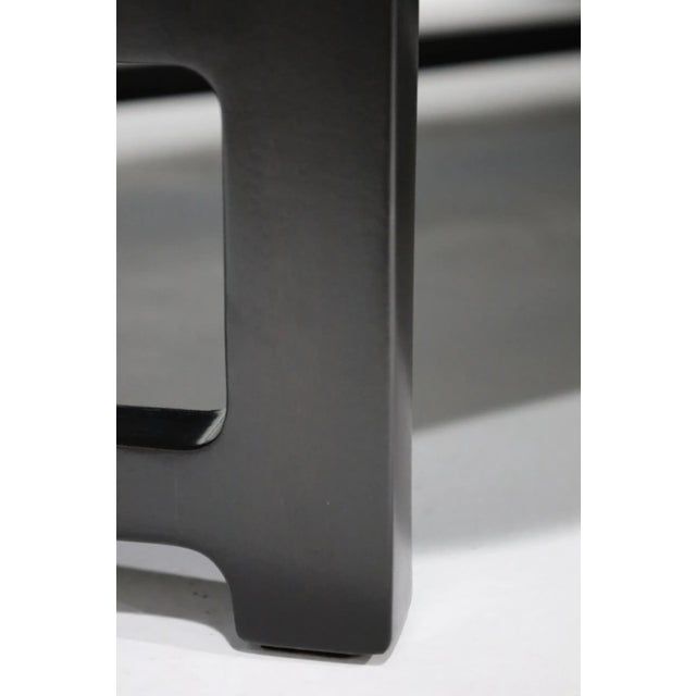 Edward Wormley for Dunbar Janus Sofas in Raf Simons Velvet With Leather Trim For Sale - Image 10 of 10