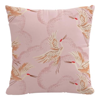 22" Pillow with Feather Insert in Crane Flock Pink For Sale